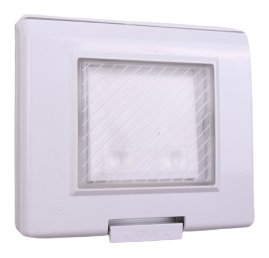Weatherproof plate flush-mounted IP55 square 2 modules S43 white — SOMEF 43S42B55