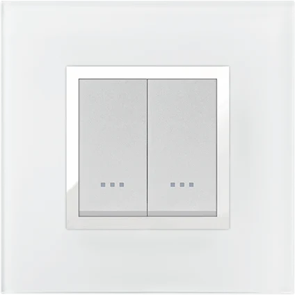 STIEL ALPHA Prestige 2-module square white glass cover plate