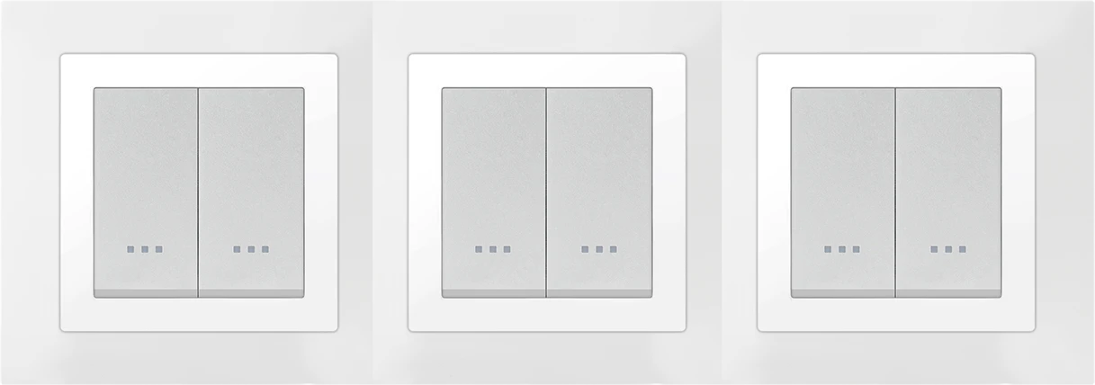 STIEL ALPHA Quadro 6-module square snow white cover plate with chrome trim