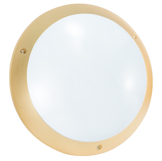 STIEL polycarbonate bulkhead light gold - lampholder E27 - with detector