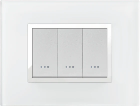 STIEL ALPHA Prestige 3-module rectangular white glass cover plate