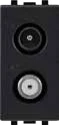 STIEL ALPHA 1-module TV-SAT splitter socket carbon black