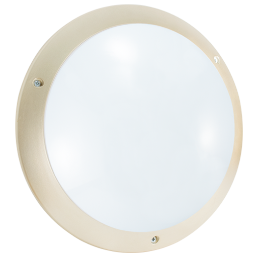 STIEL polycarbonate bulkhead light champagne - lampholder E27 - with detector