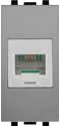 STIEL ALPHA 4-contact RJ11 telephone socket with screw terminals matt grey