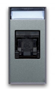 Prise informatique 8 plots RJ45 CAT 6A UTP ALLUMIA 44 — SOMEF 443029C6A