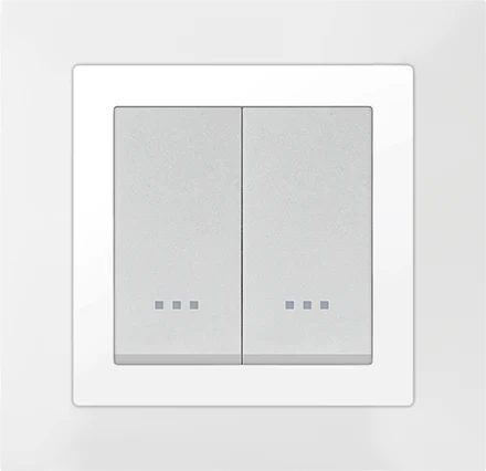 STIEL ALPHA Quadro 2-module square snow white cover plate with chrome trim