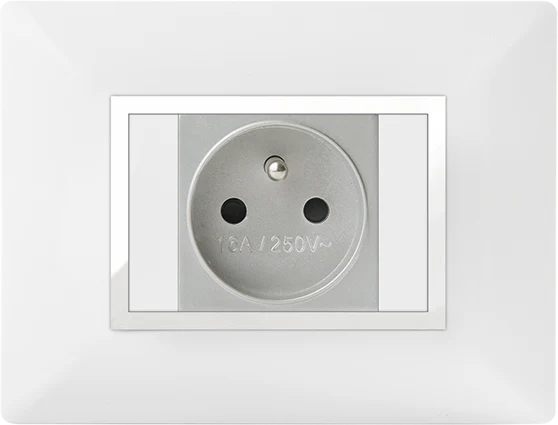 STIEL ALPHA Élégance for socket rectangular snow white cover plate with chrome trim