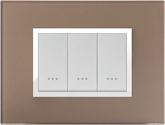 STIEL ALPHA Prestige 3-module rectangular bronze glass cover plate