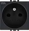 STIEL ALPHA 20A 250V 2P+E socket carbon black