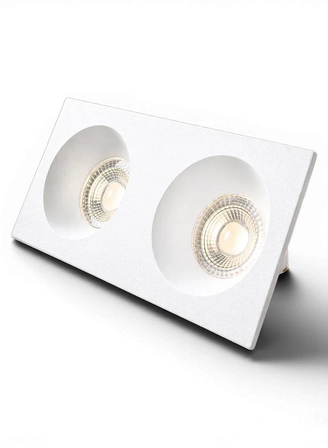LUMOS square DUO white recessed spotlight trim
