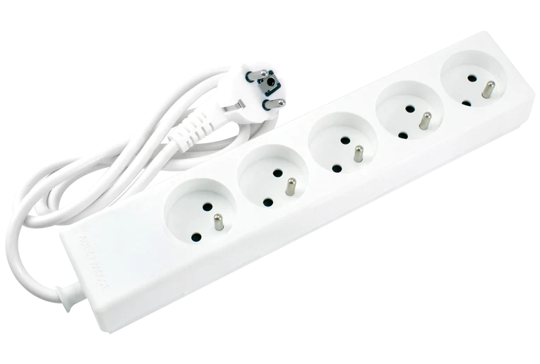 Bloc Multiprises blanc - 5 prises STIEL