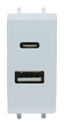 USB charger 20 W PD type A+C 1 module CLARA 43 — SOMEF 431087USB
