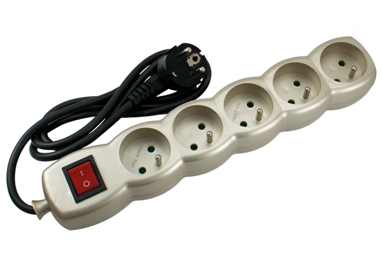 Bloc Multiprises Champagne avec Interrupteur - 5 prises STIEL