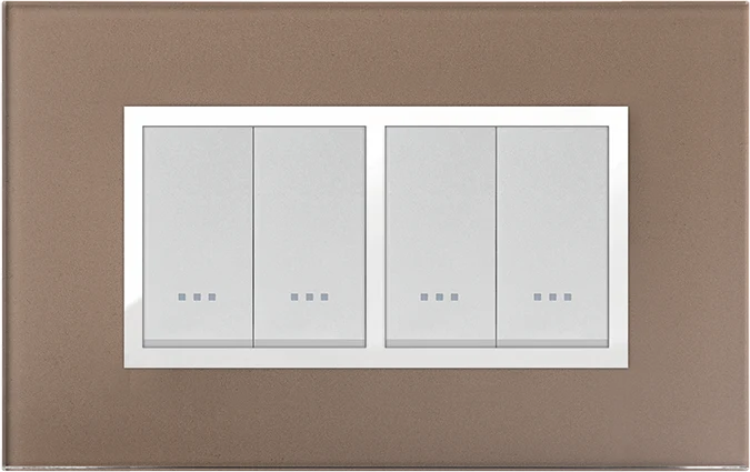 STIEL ALPHA Prestige 4-module rectangular bronze glass cover plate