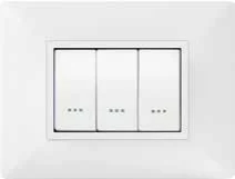 STIEL ALPHA Élégance 3-module rectangular snow white cover plate with plain trim