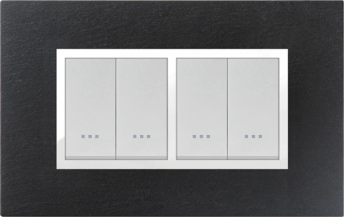 STIEL ALPHA Prestige 4-module rectangular slate cover plate