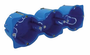 Triple round 2+2+2-module flush box for dry lining — SOMEF 42003CS