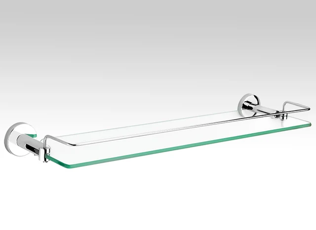 Bathroom shelf with retaining rail — SANA YASMIN