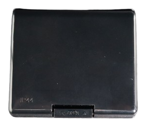 Weatherproof plate flush-mounted IP44 square 2 modules S43 black — SOMEF 43S42N44