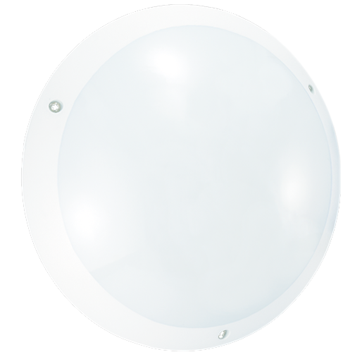 STIEL polycarbonate bulkhead light white - lampholder E27 - with detector