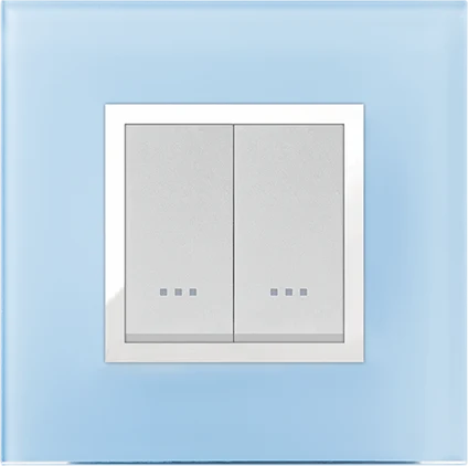 STIEL ALPHA Prestige 2-module square azure blue glass cover plate