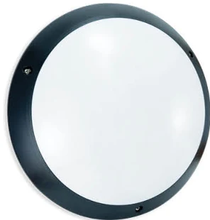 STIEL metallic black E27 polycarbonate bulkhead light