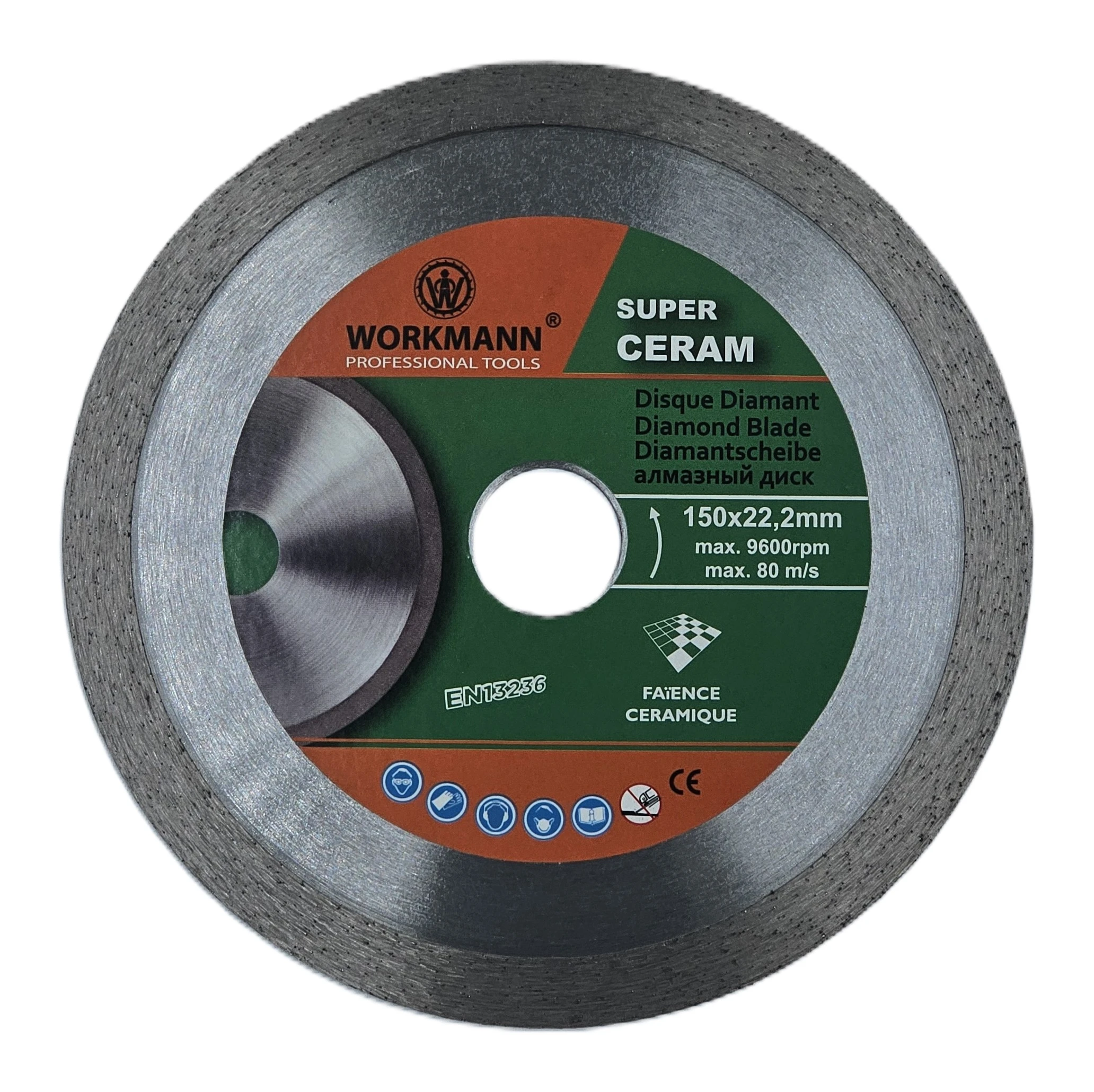 Workmann Super Ceram diamond blade — 150×22.22