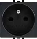 Prise 2P+T 16A 250V noir carbone STIEL ALPHA