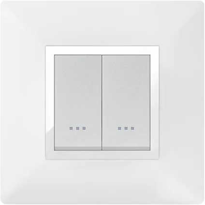 STIEL ALPHA Élégance 2-module square snow white cover plate with chrome trim