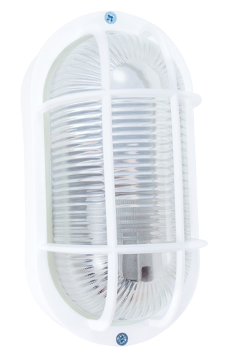 STIEL oval glass bulkhead light 75W - B22 - metal guard