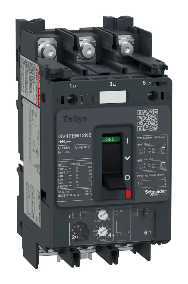 TeSys GV4PEM12N6 motor circuit breaker — 5 to 12.5 A