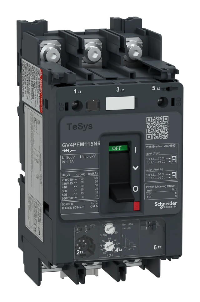 TeSys GV4PEM115N6 motor circuit breaker — 65 to 115 A