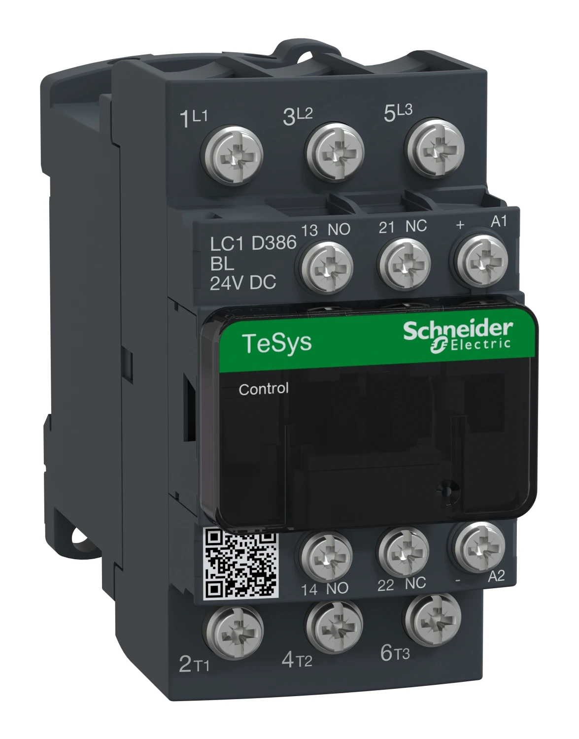 Contacteur TeSys Deca LC1D386BL — 3P, 38 A AC-3/AC-3e, commande 24 V CC, faible consommation