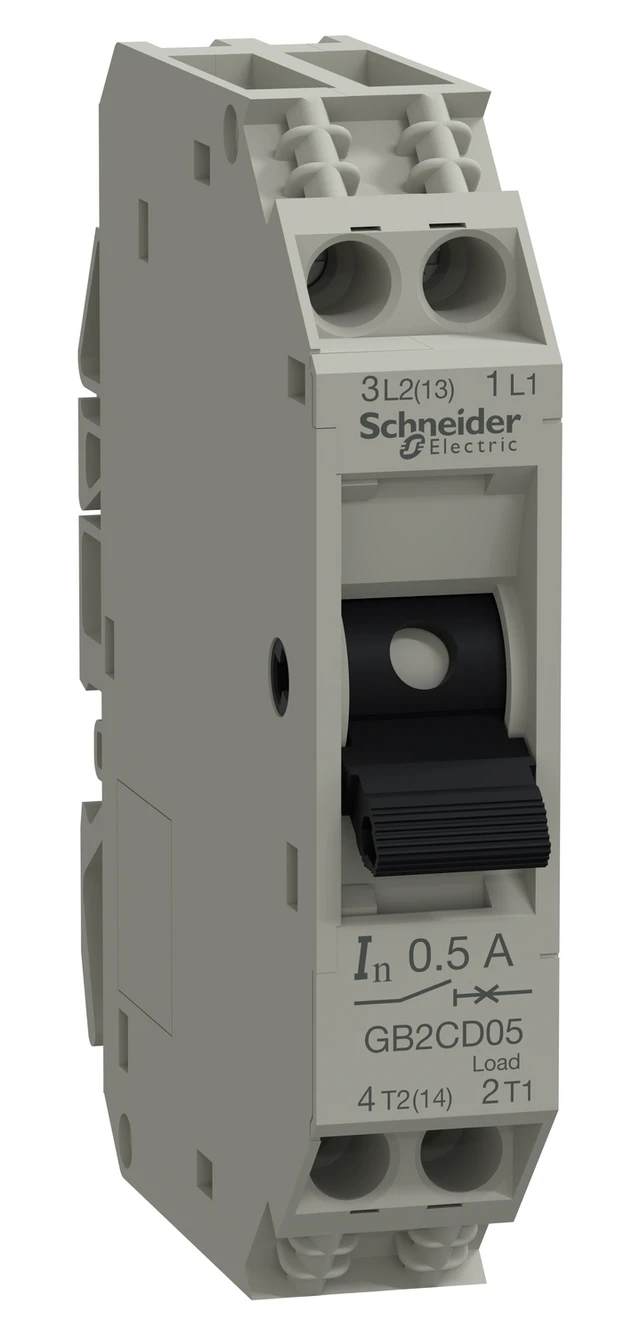 TeSys GB2CD05 auxiliary circuit breaker — 1P+N, Ith 0.5 A — Schneider Electric