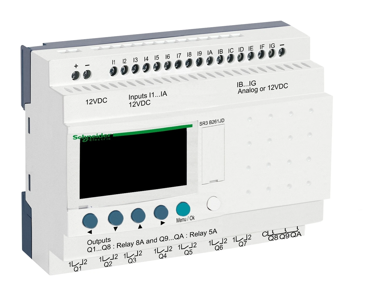 Zelio Logic SR2/SR3 SR3B261JD smart relay – 26 I/O – 12 V DC