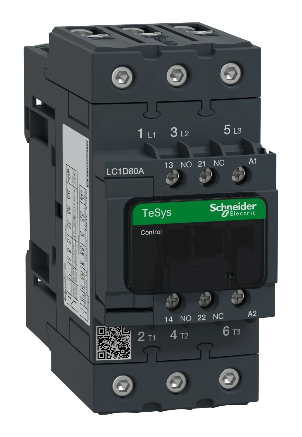 TeSys Deca LC1D80AFE7 contactor — 3P, 66 A AC-3/AC-3e, 115 V AC, 50/60 Hz control