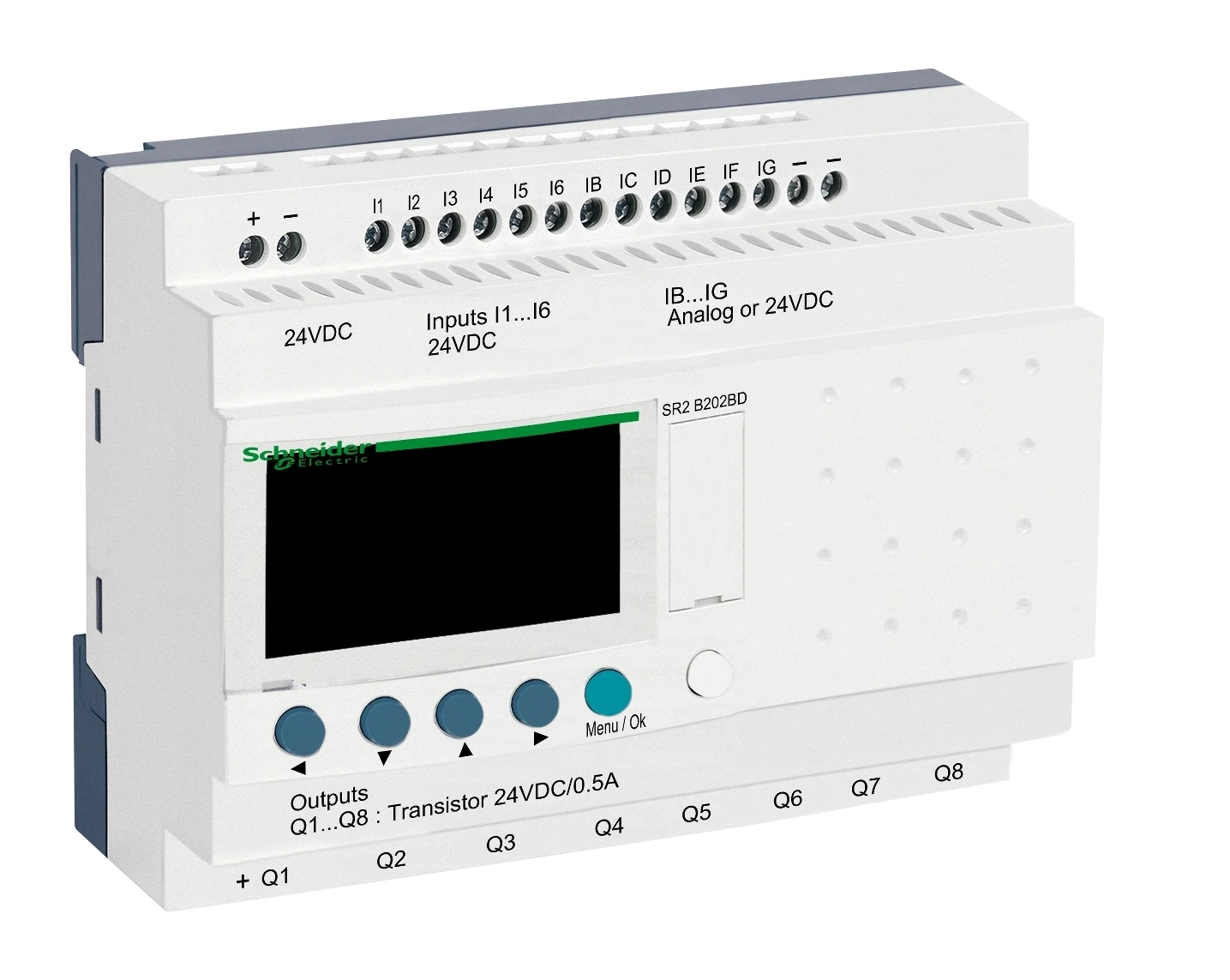 Zelio Logic SR2/SR3 SR2B202BD smart relay – 20 I/O – 24 V DC