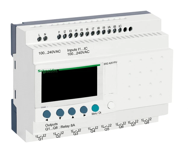 Zelio Logic SR2/SR3 SR2A201FU smart relay – 20 I/O – 100-240 V AC
