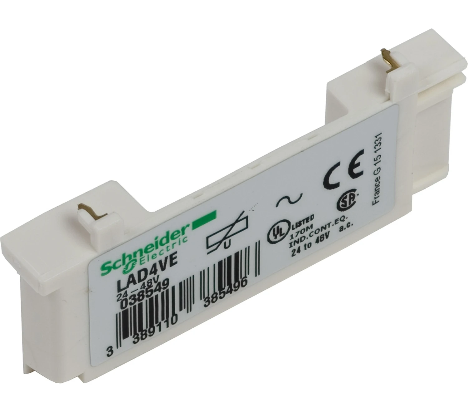 TeSys Deca LAD4RCE surge suppressor module — RC circuit, 24 to 48 V AC
