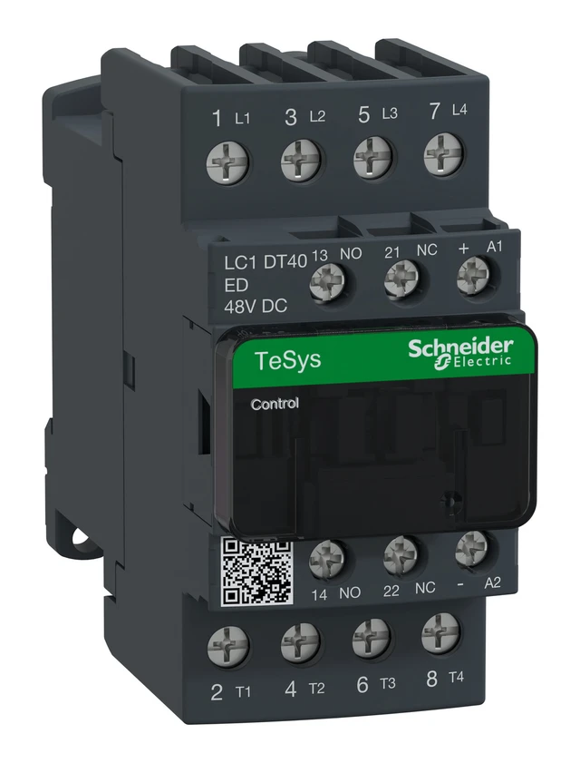 TeSys Deca LC1DT40ED contactor — 4P, 40 A AC-1, 48 V DC control