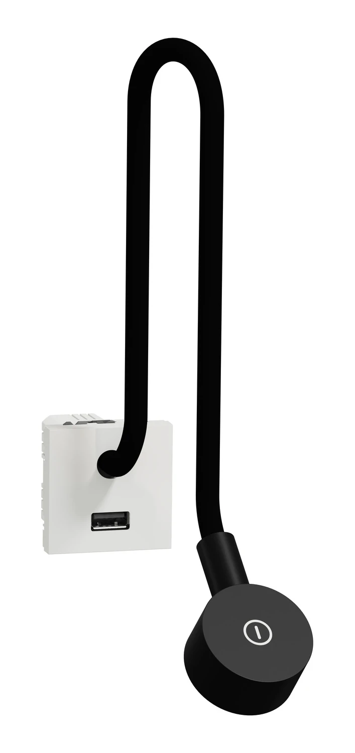 New Unica NU360318 bedside lamp with usb charger — white — Schneider Electric