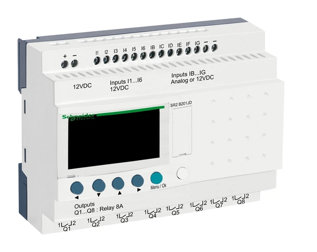 Zelio Logic SR2/SR3 SR2B201JD smart relay – 20 I/O – 12 V DC