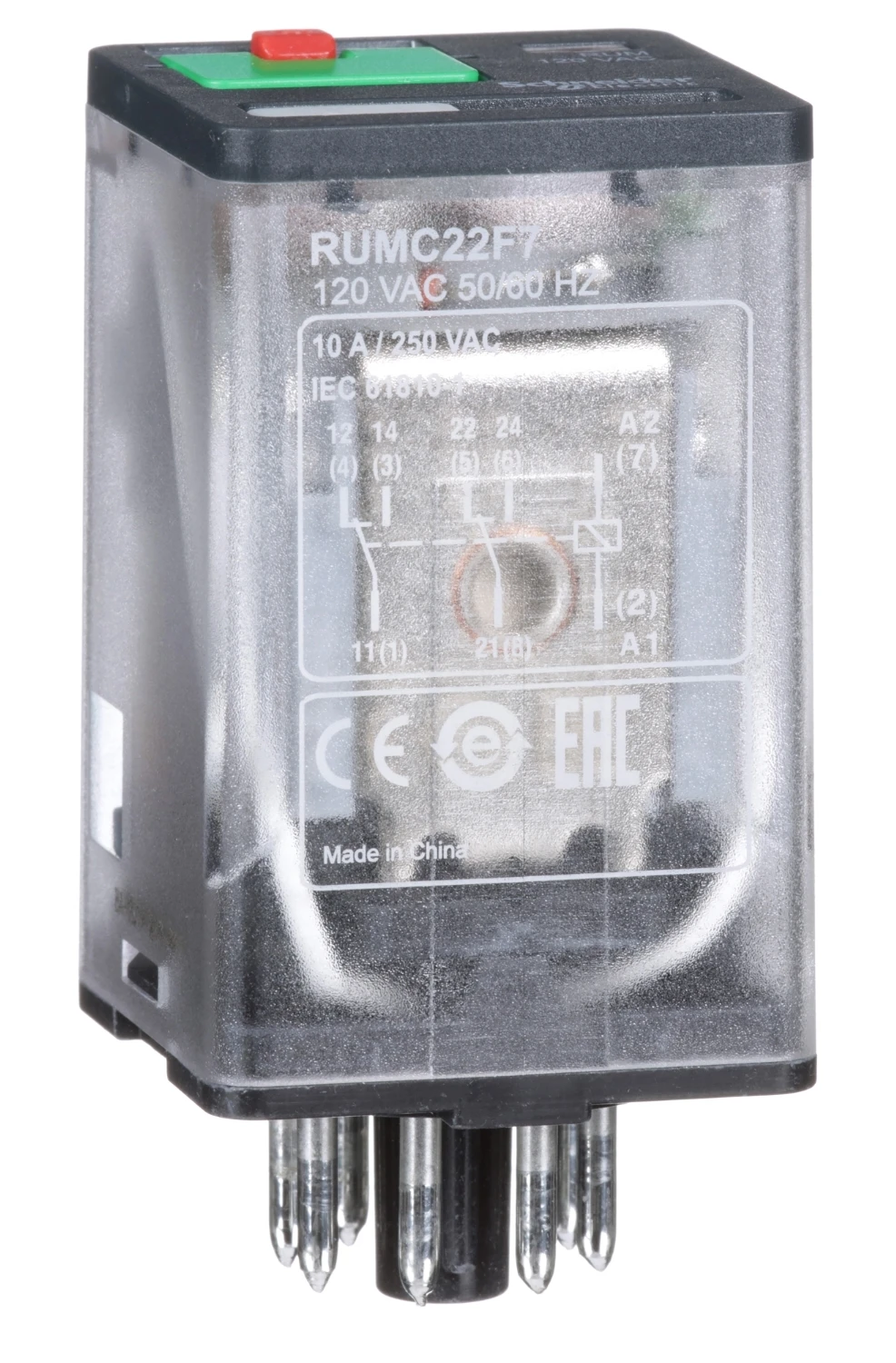 Universal plug-in relay RUMC22F7 — 120 V AC