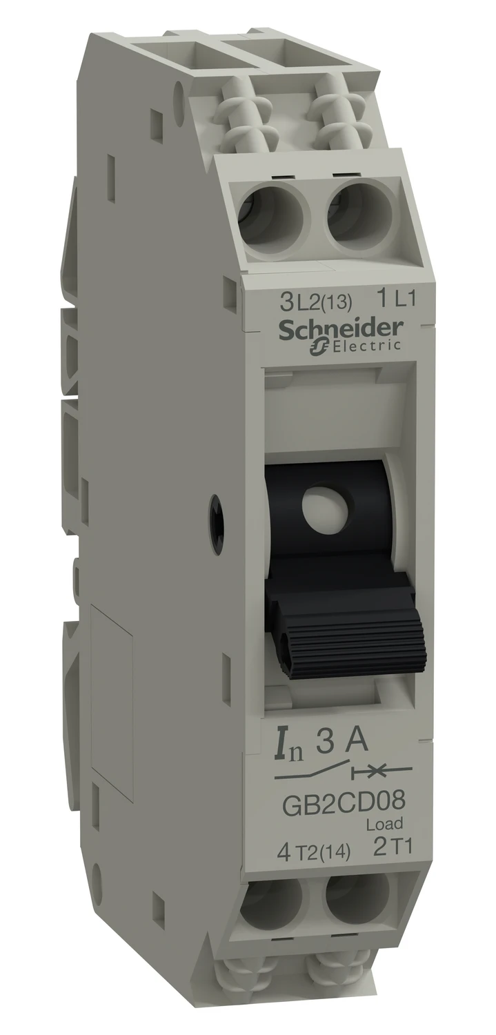 TeSys GB2CD08 auxiliary circuit breaker — 1P+N, Ith 3 A