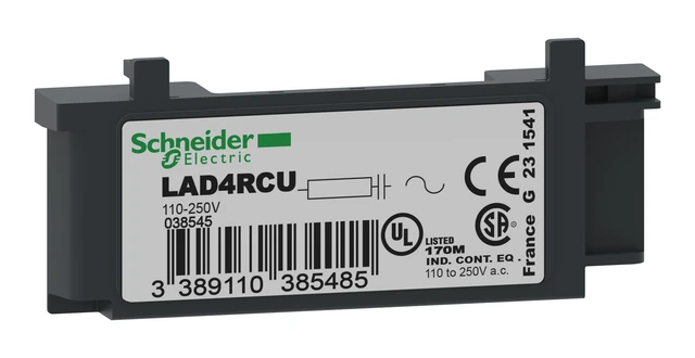 TeSys Deca LAD4RCU surge suppressor module — RC circuit, 110 to 250 V AC