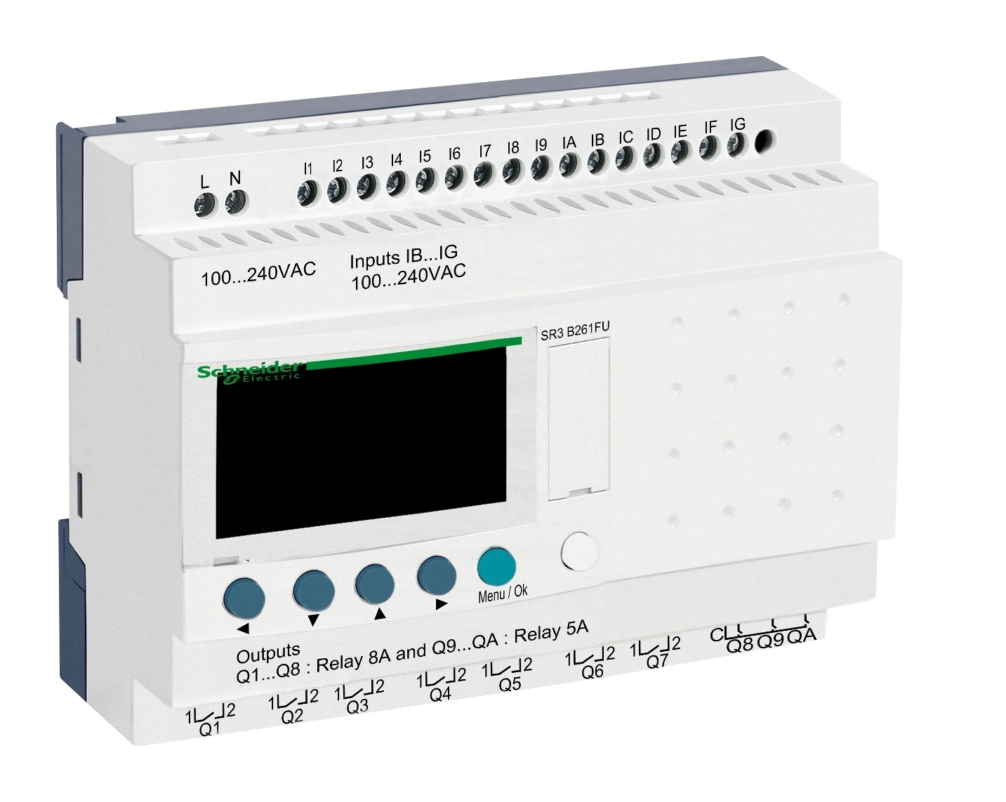Zelio Logic SR2/SR3 SR3B261FU smart relay – 26 I/O – 100-240 V AC