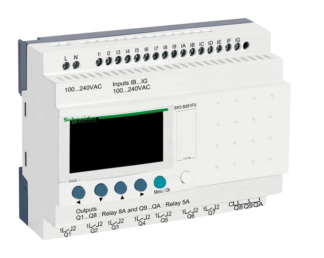 Zelio Logic SR2/SR3 SR3B261FU smart relay – 26 I/O – 100-240 V AC