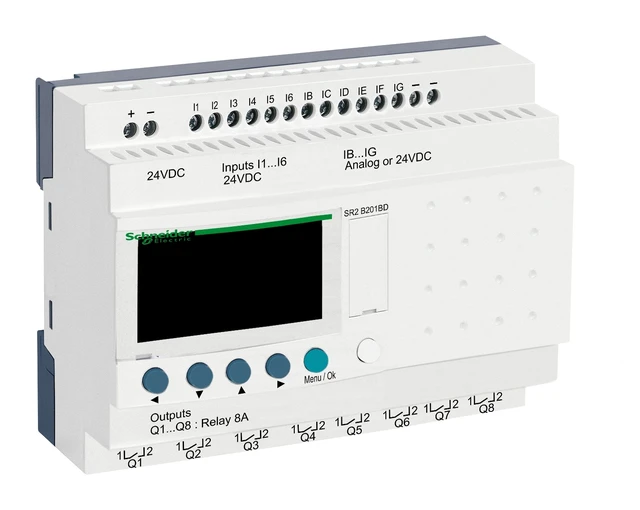 Zelio Logic SR2/SR3 SR2B201BD smart relay – 20 I/O – 24 V DC