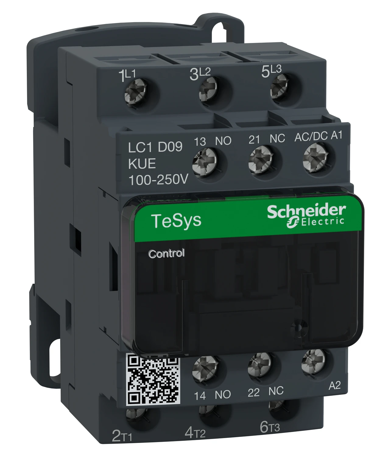 TeSys Deca Advanced LC1D09KUE contactor — 3P, 4 kW / 400 V, 100 to 250 V AC/DC control