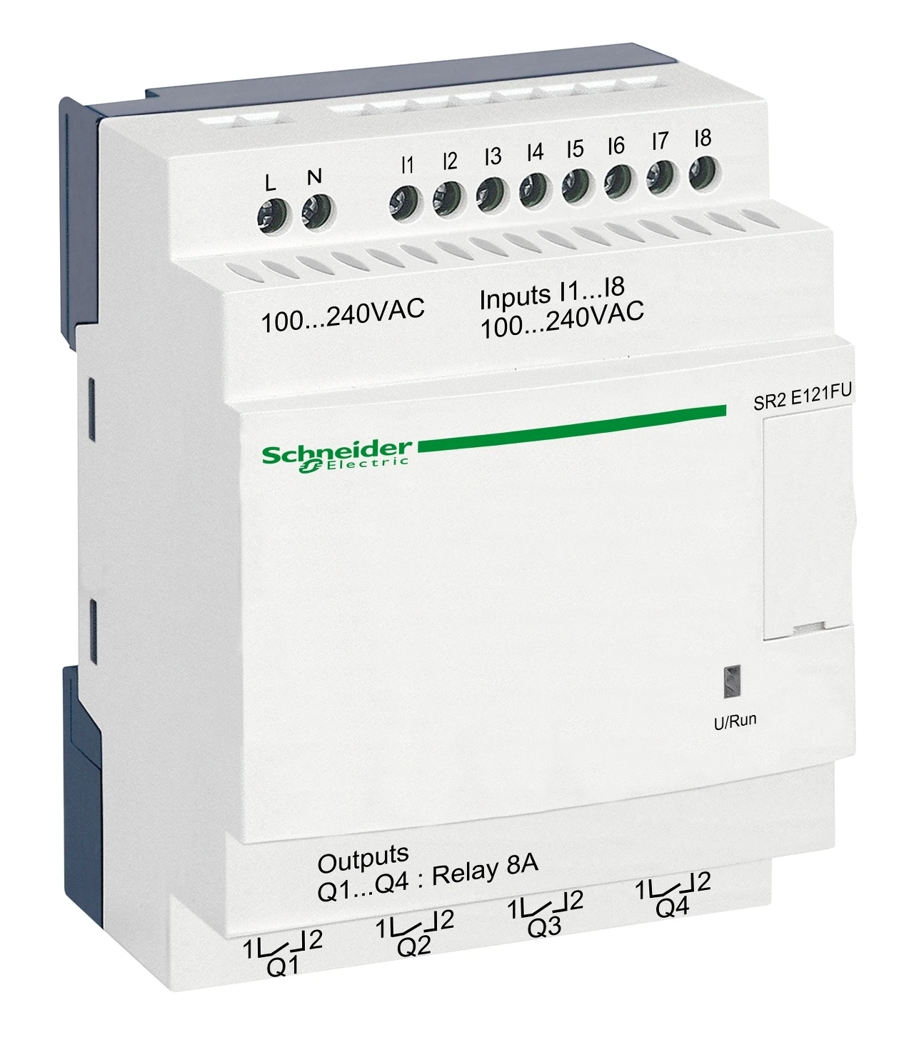 Zelio Logic SR2/SR3 SR2E121FU smart relay – 12 I/O – 100-240 V AC